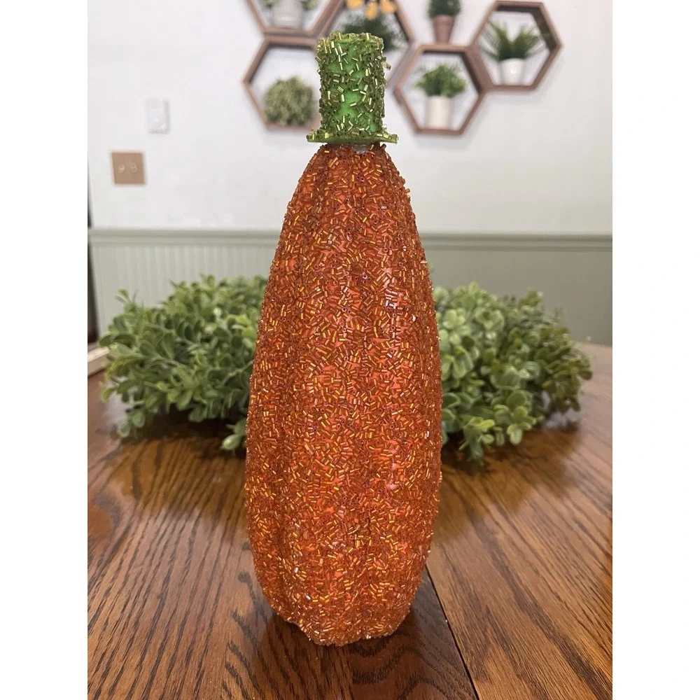 The Cracker Barrel Masquerade Party Collection Beaded Orange Pumpkin